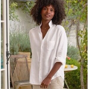 NEW Gap Women's Cotton Button Down Shirt White SMALL